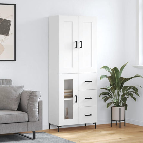 Highboard White 69.5x34x180 cm Engineered Wood 3199937