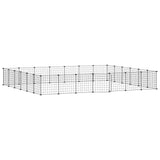 28-Panel Pet Cage with Door Black 35x35 cm Steel 3114020