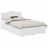 Bed Frame with Headboard White 135 x 190 cm Engineered Wood 3413202