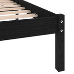 Bed Frame without Mattress Black Solid Wood King Size 810026
