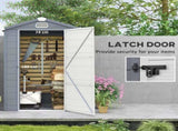 4.4ft x 3.3ft size Aluminium Frame and Plastic Wall Shed, with Foundation - Grey T3398P317748