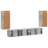 TV Cabinet Set 4 pcs Concrete Grey Engineered Wood 3409162