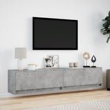 TV Wall Cabinet with LED Concrete Grey 180x31x38 cm 3307950