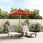 ZNTS Garden Parasol with Wooden Pole Terracotta 198x198x231 cm 363188