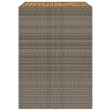 Garden Bar Table with Acacia Wood Top Grey 105x80x110 cm Poly Rattan 368697