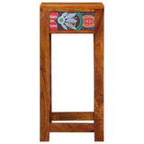 Floral End Table with Drawer with Storage Brown 35 x 35 x 75 cm 4016528