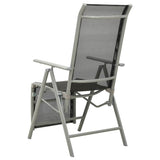 Garden Chair Set of 2 Black and Silver Powder-coated aluminium 312197