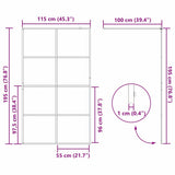 Walk-in Shower Wall Black 115 x 195 cm Tempered Glass 42022050