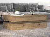 Coffee Table with LED Lights Artisian Oak 90x50x40 cm 857719