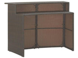 3 Piece Garden Bar Set with Cushions Poly Rattan Brown 3095399