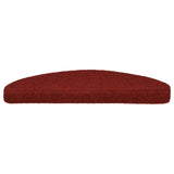 Stair Mats Self-adhesive 15 pcs 65x21x4 cm Bordeaux Red Half Round Large 132700