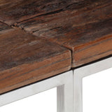 Console Table Silver Stainless Steel and Solid Wood Sleeper 349997