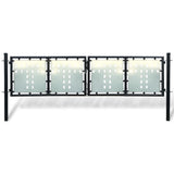 Black Single Door Fence Gate 300x75 cm 141690
