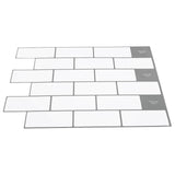 Subway Tile 50 pcs White Grey 30 x 30 cm Polyurethane and PET 42046116