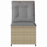Garden Sofa with Cushion Beige and Grey Poly Rattan 3394479
