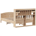 ZNTS Bookcase Bed without Mattress 140x200cm Solid Wood Pine 3323143