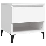 ZNTS Side Table White 50x46x50 cm Engineered Wood 819548
