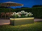 Garden Planter with LED Olive Green 30 x 100 x 30 cm Steel 8008118