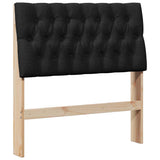 Upholstered Headboard Black 90 cm Solid Pine Wood 879361
