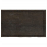 Table Top Dark Brown 100x60x cm Treated Solid Wood Oak 3156432