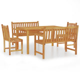 Garden Dining Set Natural Teak Solid Teak Wood Medium 3157155