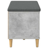 Hall Bench with Cushion with Door Concrete Grey 80 x 38 x 46 cm 891531
