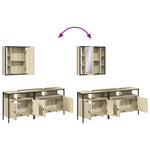 ZNTS 3 Piece Bathroom Cabinet Set Sonoma Oak Engineered Wood 3214726