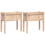 Garden Planters 2 pcs with Legs Solid Wood Pine 837555