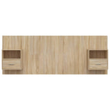 Bed Headboard with Cabinets Sonoma Oak Engineered Wood 3115694