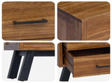 Bedside Table Natural 40 x 35 x 55 cm Solid Teak Wood 42017951
