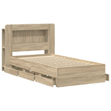 Bed Frame with Storage Sonoma Oak 80 x 200 cm Engineered Wood 3434002