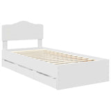 Bed Frame with Drawer White 75 x 190 cm Engineer Wood 3413054