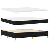 Box Spring Bed with Headboard Black 200 x 200 cm Fabric 3339646