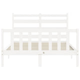 Bed Frame without Mattress White Small Double Solid Wood Pine 3192007