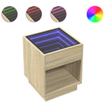 Bedside Table with Infinity LED Sonoma Oak 40x40x50 cm 3284079