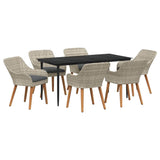 Dining Set Light grey Poly rattan 3261709