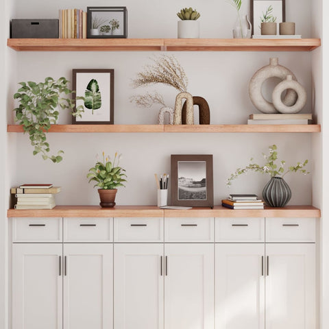 ZNTS Wall Shelf Light Brown 180x40x cm Treated Solid Wood Oak 363718
