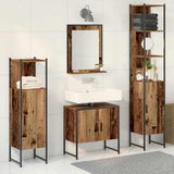 Bathroom Furniture Set with Door 4 pcs Brown 33 x 33 x 185.5 cm 3334409