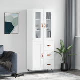 Highboard White 69.5x34x180 cm Engineered Wood 3198633