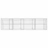 Dog Kennel 4 pcs Silver 8 x 2 x 2 m Galvanised steel 3368335