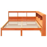 Bookcase Bed without Mattress Wax Brown 140x200 cm Solid Wood Pine 3324319