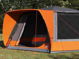 Camping Tent Cabin Grey and orange 420 x 420 x 227 cm Polyester 42001028