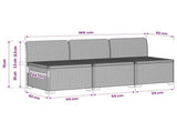 3-Seater Garden Sofa Rattan Look PP Light Grey 8011959