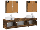 Bathroom Cabinet Set 5 pcs Smoked Oak Engineered Wood 3406451