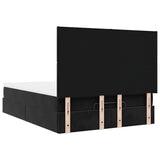 Ottoman Bed with Mattresses Black 140x190cm Velvet 3313399
