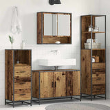 Bathroom Furniture Set with Door 3 pcs Old Wood Engineered Wood 3402414
