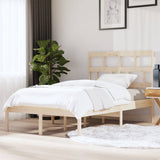 Bed Frame Natural Pine Solid Pine Wood Double Durable Bed Frame 3101213