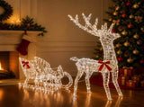 Reindeer Pull Sleigh LOVIISA 450 LEDs Cold White 42049666