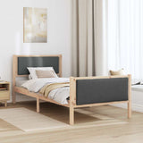 Bed Frame with Headboard Dark Grey 100 x 200 cm Fabric 878350