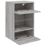 TV Wall Cabinet with LED Lights Grey Sonoma 40x30x60.5 cm 837088